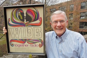 Elden Stromberg and the original WIDB Together Radio poster he designed