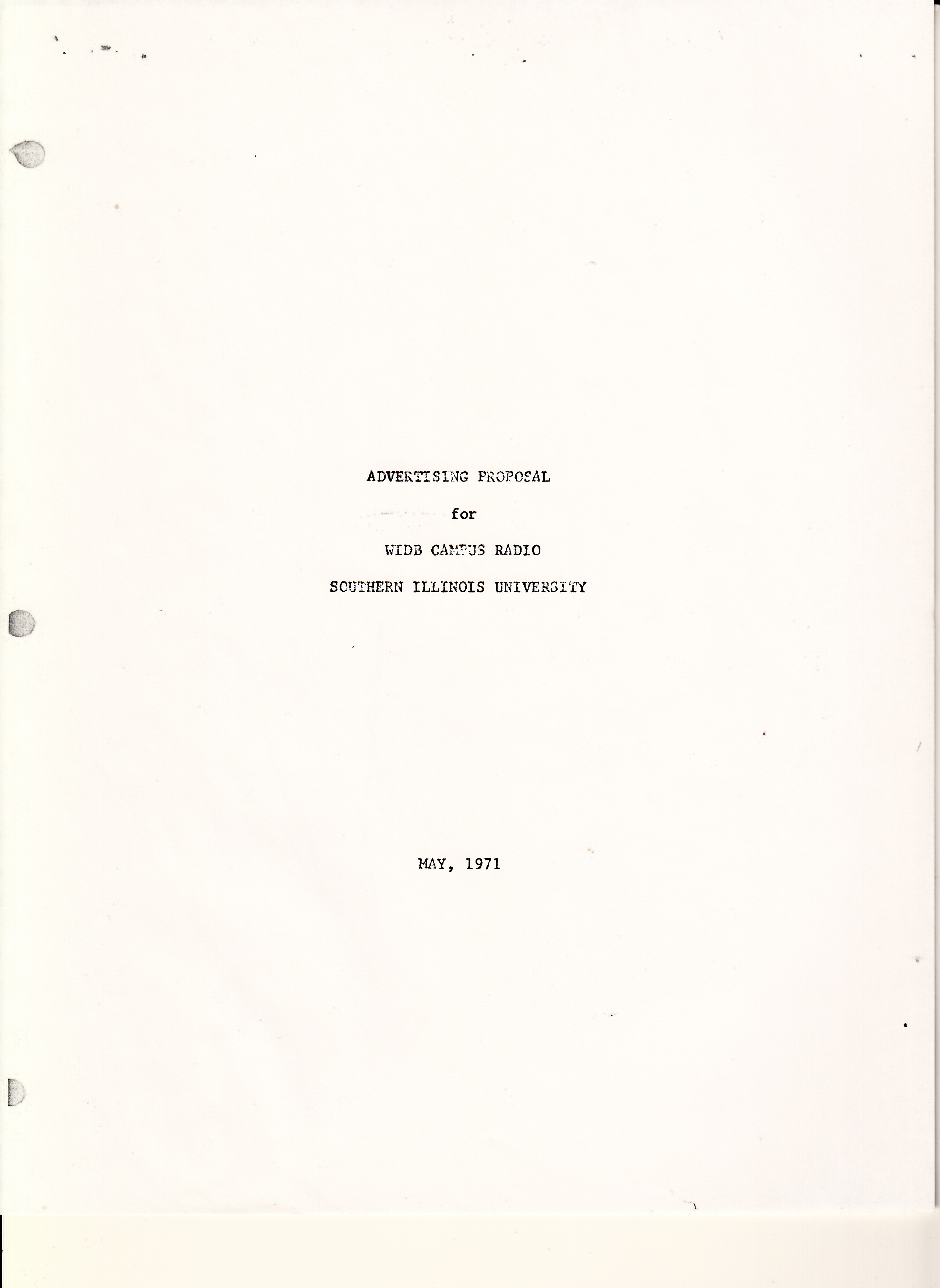 Original WIDB Sales Proposal, 1971